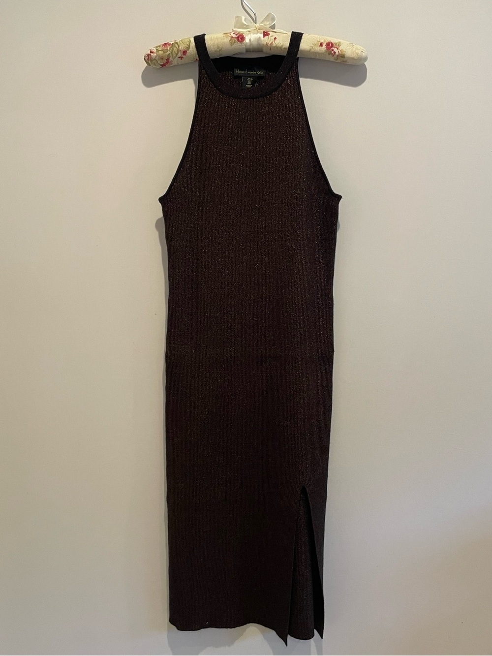 House of Harlow 1960 Metallic Bronze Ribbed Sleeveless Dress EUC - size Small